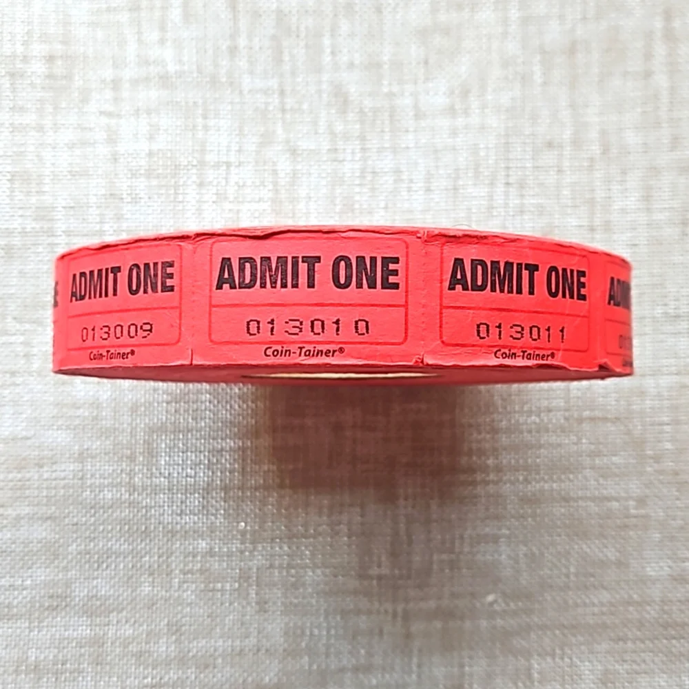 2000 Red Event Single Roll Raffle Tickets - Admit One